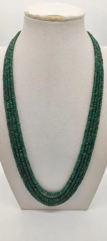 1811. 에메랄드 버튼컷 그라데이션 4연 목걸이