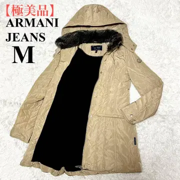[ 컨디션 최상 ] 아르마니진스 롱 다운 자켓 베이지 보아 M