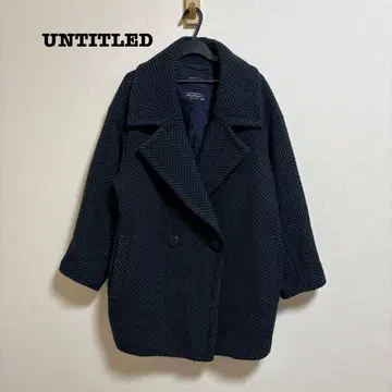 UNTITLED 헤링본 무늬 더블 브레스트 코트 이탈리아제 원단 루즈핏