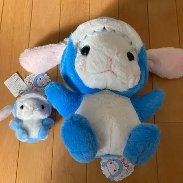 포테우사 롯삐 봉제 인형 시로삐 x 상어 키링 세트