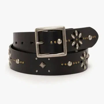 스터드 벨트 천연 가죽 40mm