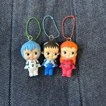 에바 큐피 스퀴즈 키링 신지 아스카 레이 3종 세트