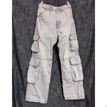 ZARA 자라 와이드 카고 데님 청바지 라이트 그레이 수입