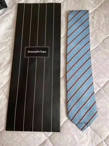 Ermenegildo Zegna 블루 스트라이프 넥타이