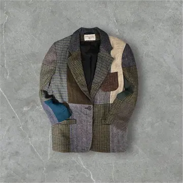 INTERNATIONALSCENE 트위드 패치워크 자켓 테일러드