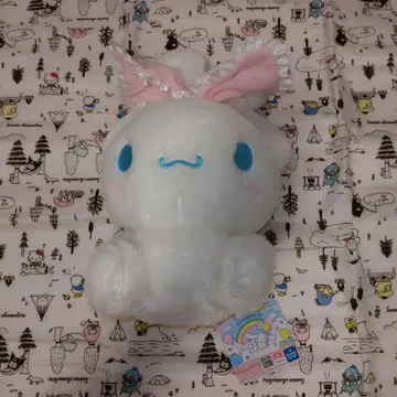 핑크 리본이 달린 토끼 봉제 인형