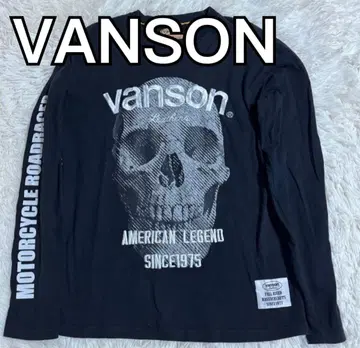 VANSON 반손 스컬 롱 T 자수 바이커 긴팔 티셔츠 해골