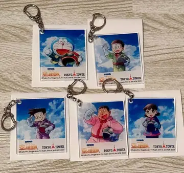 영화 도라에몽 아크릴 키링 도쿄 타워 한정판 5종 세트