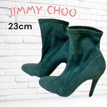 JIMMY CHOO 지미추 스웨이드 숏부츠 23cm 그린