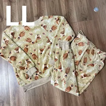 LL [미사용 새상품] 택 포함 휴먼 폴 플랫 버디 올 패턴 룸웨어