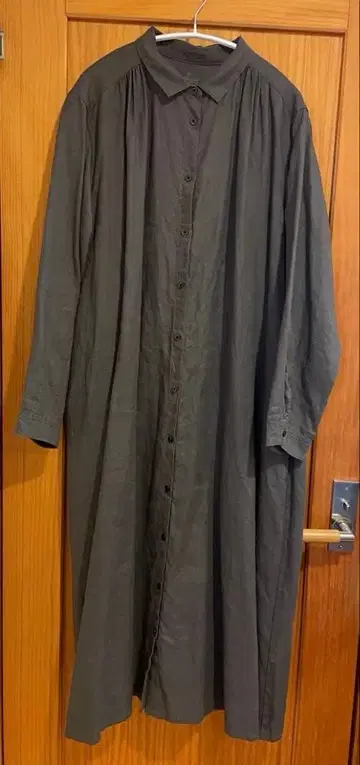 무인양품 린넨 원피스 다크 그레이