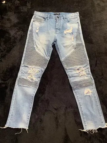 CAYLER & SONS 데미지 바이커 데님 팬츠 w30 L32
