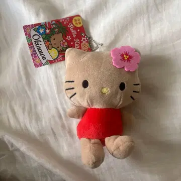 오키나와 한정판 헬로키티 봉제 인형 키링