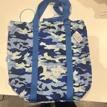 WORLD PEGASUS 블루 계열 카모플라쥬 토트백