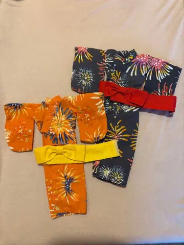 [레어 구 타카라제] 리카짱 꽃무늬 기모노 2벌 세트와 리본