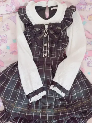 LIZLISA 백 카슈쿨 셋업 블랙 체크