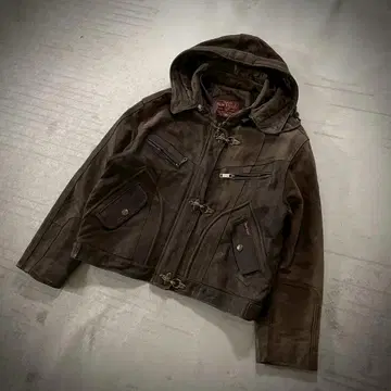 80's France fireman leather jacket