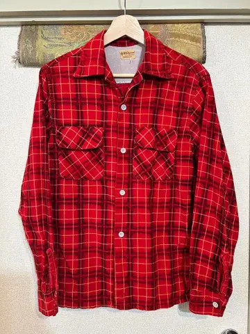 50s~60s Westwood Sportswear 레드 체크 플란넬 셔츠