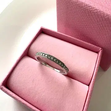 [새상품급] 스와로브스키 매트릭스 링 17호 실버 컬러 박스 포함 반지