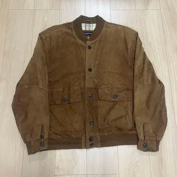 COMMANDER 90's 짧은 기장 발스타 천연 가죽 누벅 가죽 블루종