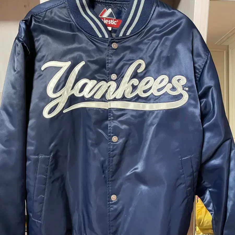 Veste Varsity Yankees New York Majestic – World Series 1952, Bleu/Rouge, Taille M (occasion)