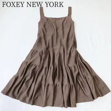 [ FOXEY NEW YORK ] 에어 티어드 슬리브리스 원피스 플레어