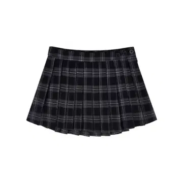 Kleesier 블랙 체크 다이어리 버튼 스커트