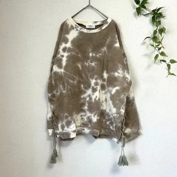 샌드 문 타이다이 겨드랑이 레이스업 맨투맨 풀오버 태슬