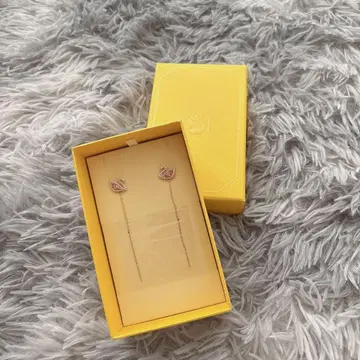 [ 완전 미사용 ] 드롭 귀걸이 스완 로즈 골드 롱 귀걸이 익명 배송