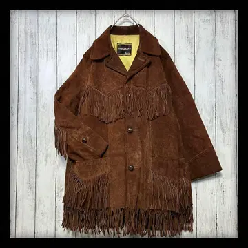 [TOWNCRAFT Penneys] 천연 가죽 스웨이드 프린지 가죽 자켓