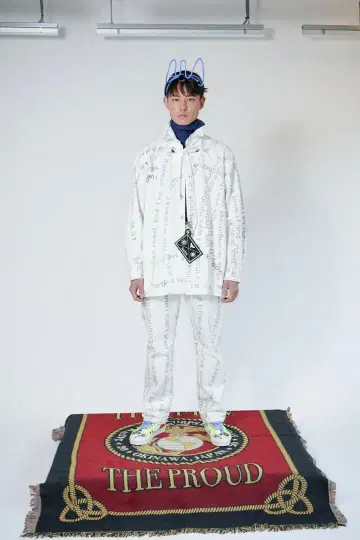 [ 미사용 새상품 ] kudos 텍스트 프린트 자켓 & 데님 셋업