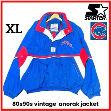 [ 80s90s ] 희소 스타터 x 시카고 컵스 하프 지퍼 아노락 자켓