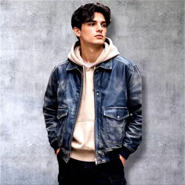 [분위기 발군] 빈티지 휴스턴 a2 G1 가죽 플라이트 자켓 브라운 L