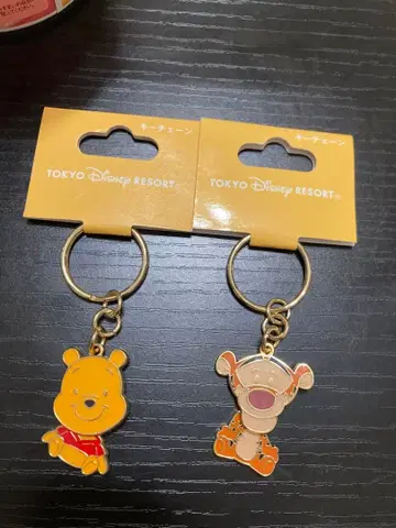도쿄 디즈니 리조트 곰돌이 푸 티거 키링 2개 세트