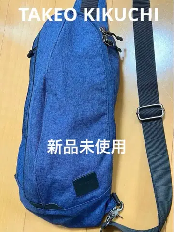 다케오 키쿠치 바디백 웨스트 파우치 나일론 파랑