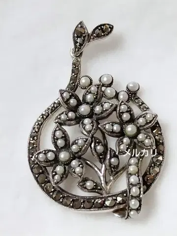 [미사용품] 록잔 펜던트 탑 시드 펄 말카사이트