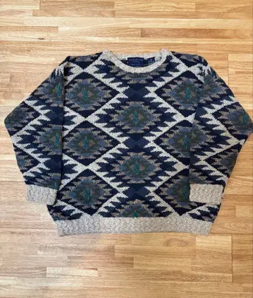 에콰도르 니트 northern isles XL 손뜨개질 스웨터 90s