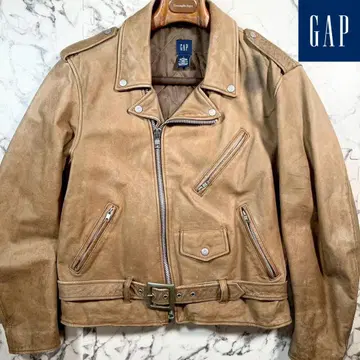 00s/소가죽 (L) GAP 더블 라이더 자켓 카멜색