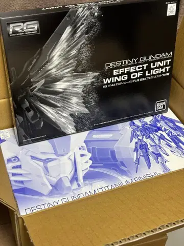 (미개봉) RG 데스티니 건담 티타늄 피니쉬 + 빛의 날개 세트
