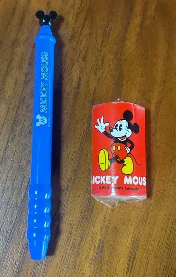 미사용 새상품 미키마우스 지우개 노크식 지우개 미쓰비시 uni 레트로