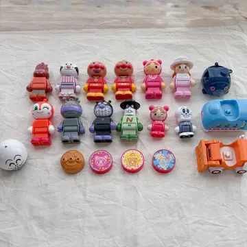 호빵맨 블록 라보 스윙 10체+모구린과, 인형 세트 2체+덤