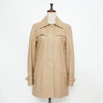 미아카나 라무 레더 자켓 코트 미디 기장 베이지 9*HD1122