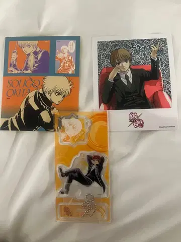 은혼 오키타 소고 포토 카드 스티커 & 피규어 참 컬렉션 세트