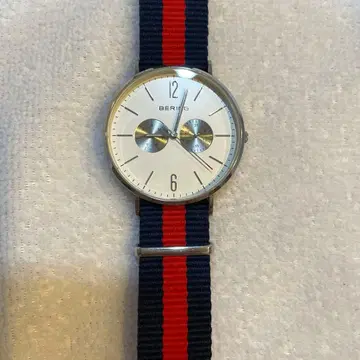 BERING 남성용 손목시계 네이비 레드