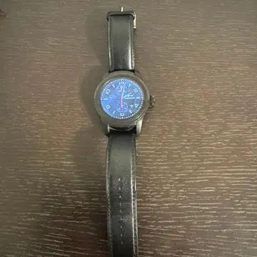 MONTBLANC 블랙 가죽 아날로그 시계