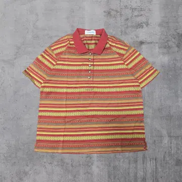 053 | Jantzen USA제 피케 셔츠 올 패턴 버튼 빈티지 레트로