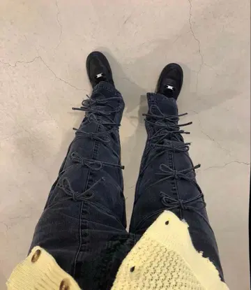 belper STRINGS DENIM PANTS BLACK 미사용