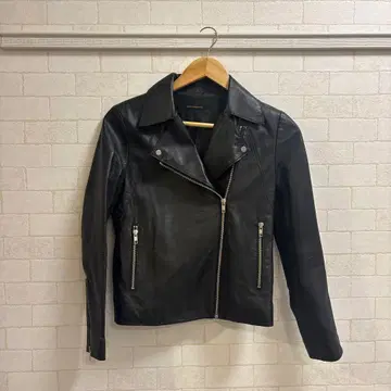 [ 새상품급 천연 가죽 ] 밴야드 스톰 블랙 램 가죽 라이더 자켓 M