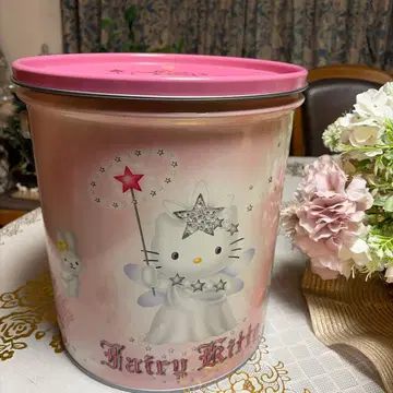 레어템 헬로키티 페어리 키티 페일 캔 드럼 캔 레트로