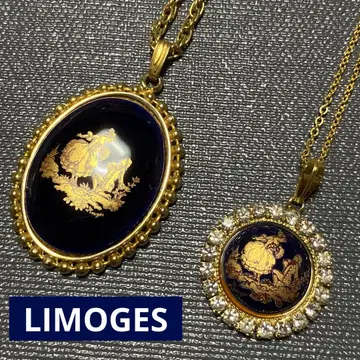 리모주 LIMOGES 도자기 목걸이 펜던트 2세트